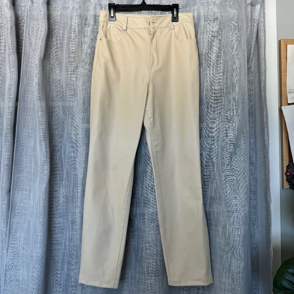Nude Faux-Leather Pants from Zara